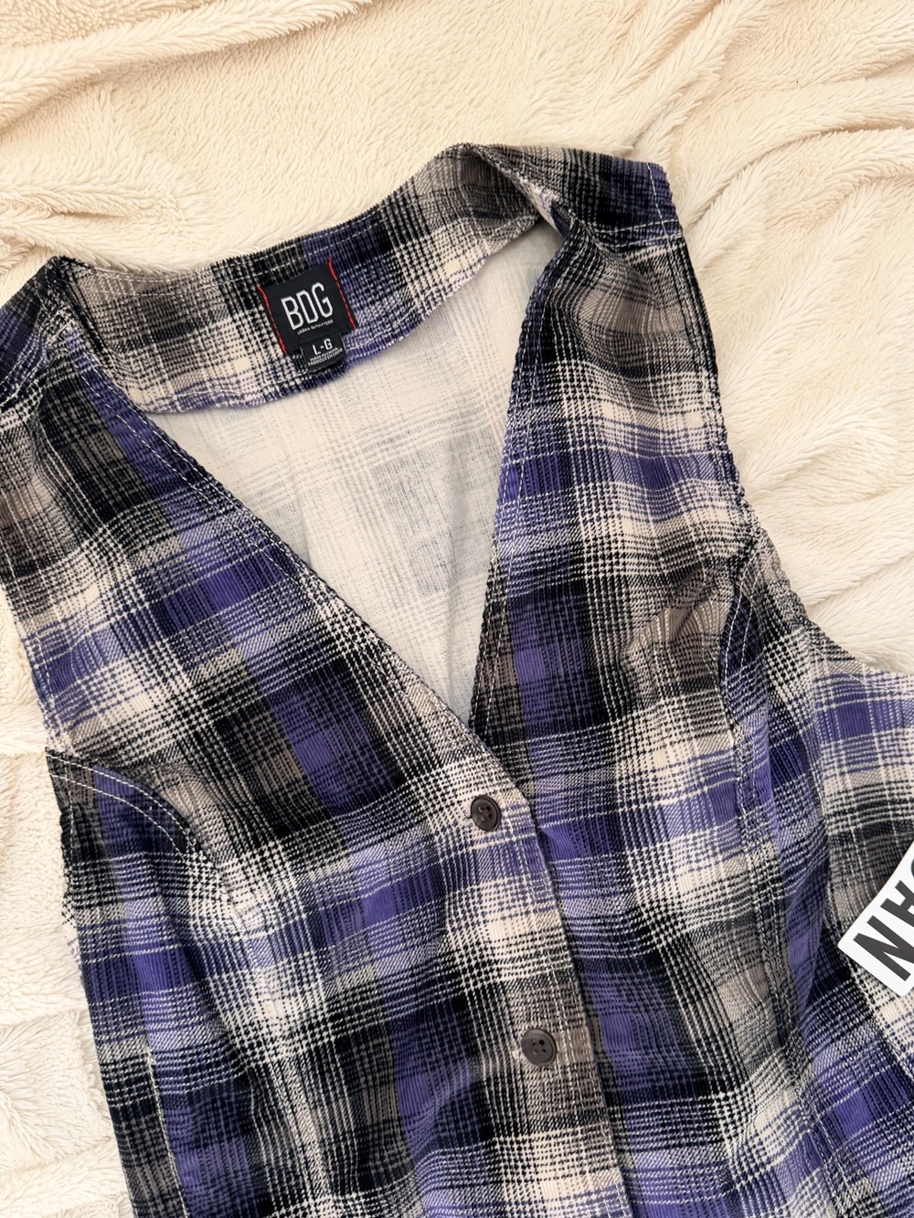 NWT BDG Urban Outfitters plaid corduroy pinafore dress Sz L women’s - Picture 4 of 7
